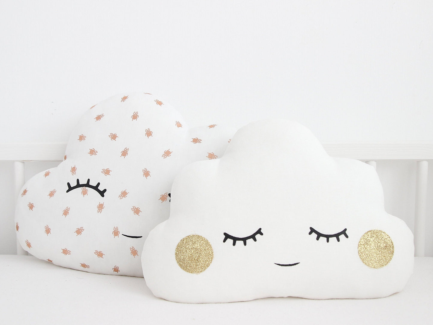 White with Golden Scarabs Cloud Pillow