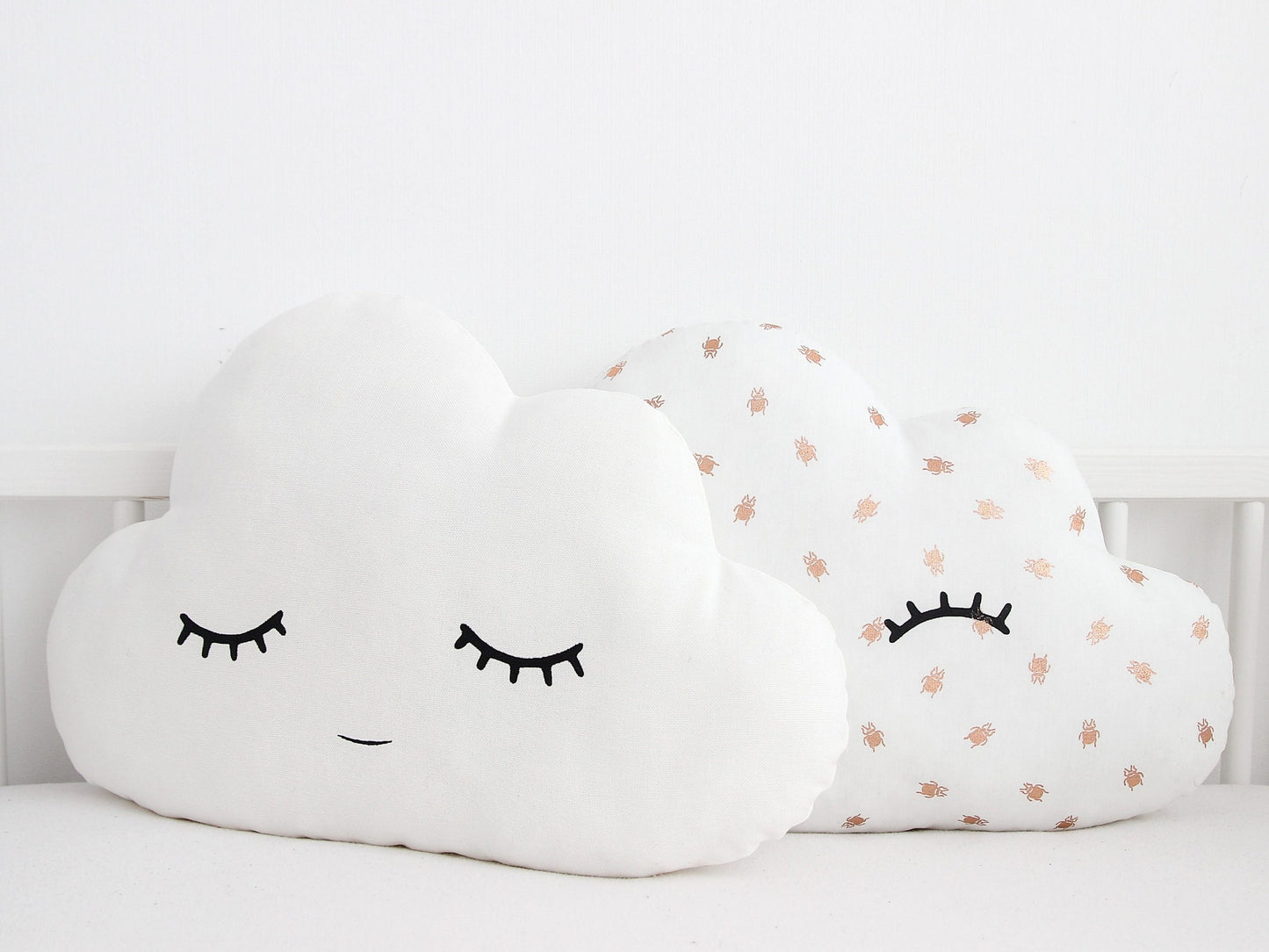 White with Golden Scarabs Cloud Pillow