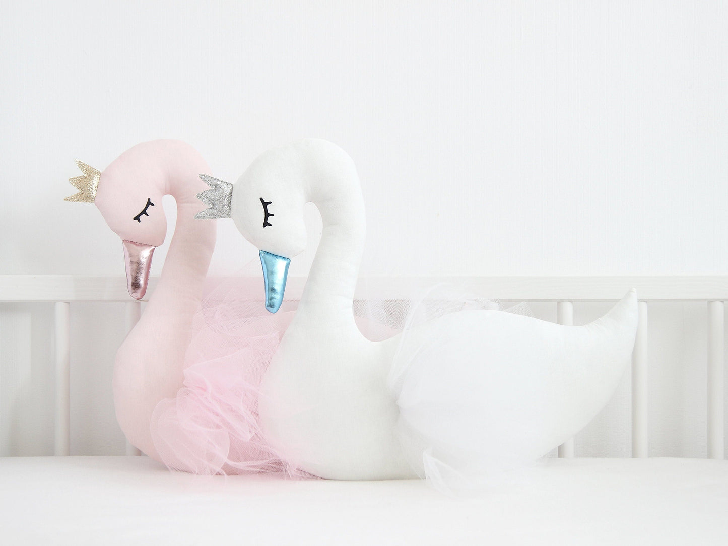 Pale Pink Swan Pillow