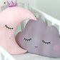 Pale Pink Crescent Moon Pillow with Crown or Star