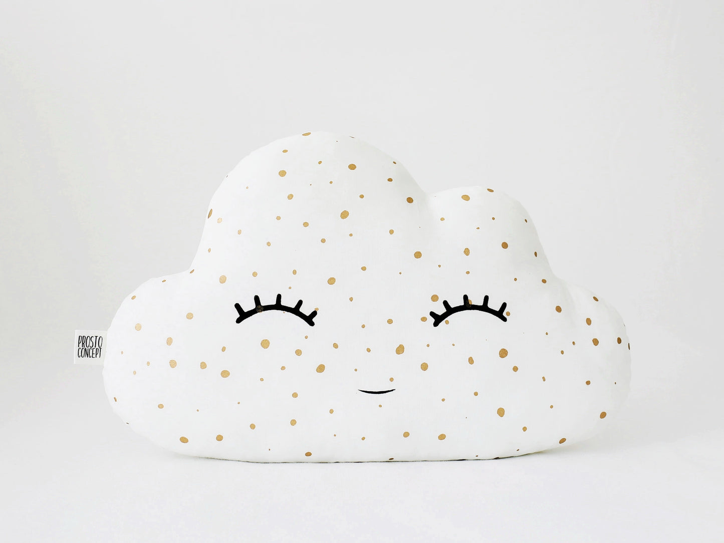 White with Golden Dots Cloud Pillow
